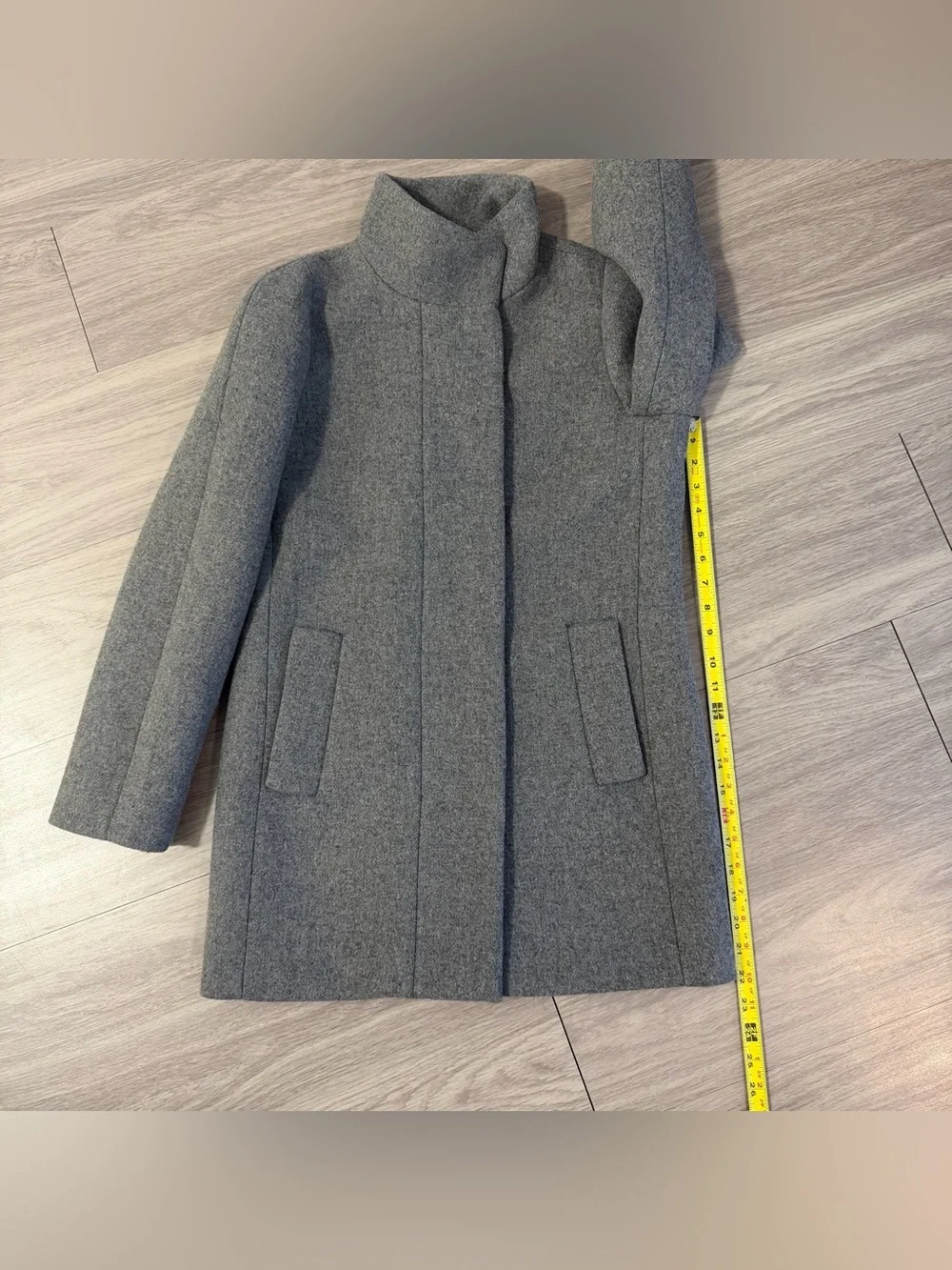 J. Crew Mercantile, Gray Wool Blend‎ Standing Collar Coat - | Women’s 00